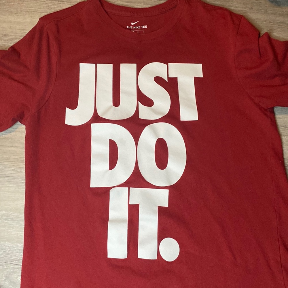 Nike, Just do it. Burgundy shirt